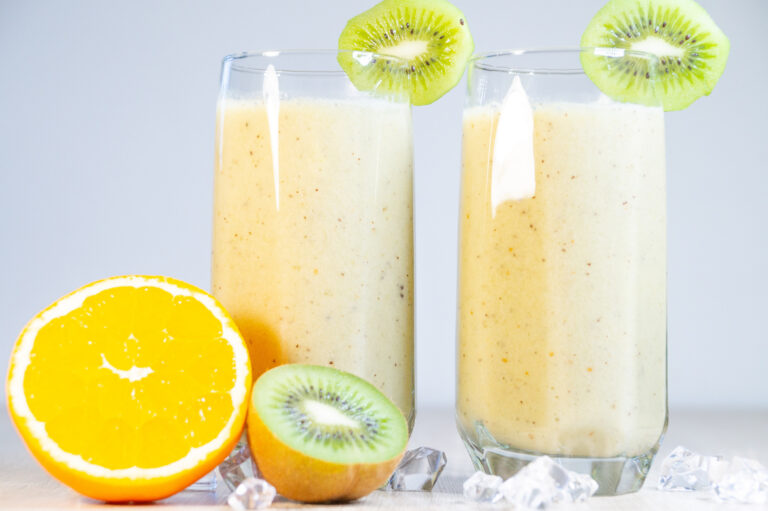 Smoothie with Banana, Kiwi and Orange